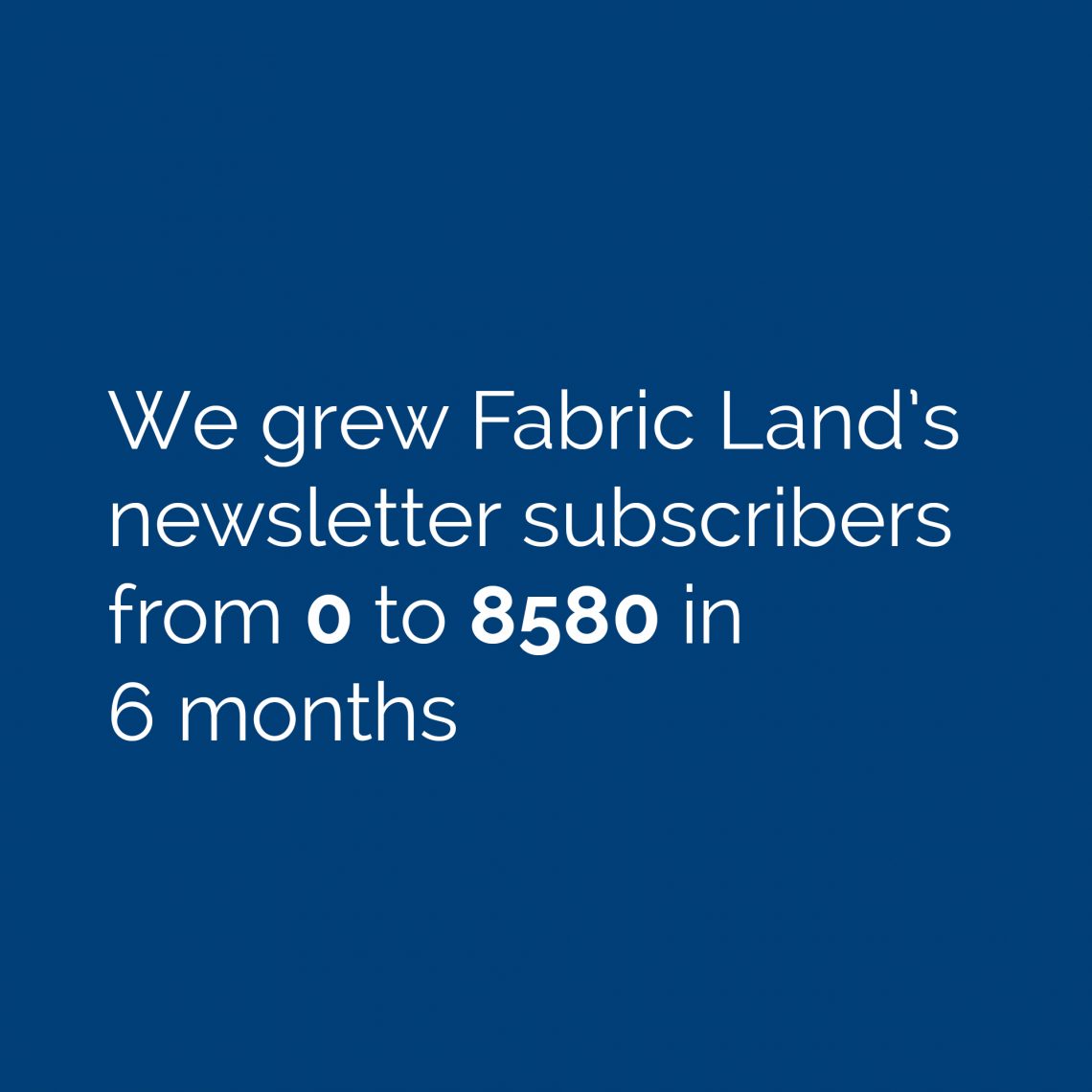 fabric land marketing results