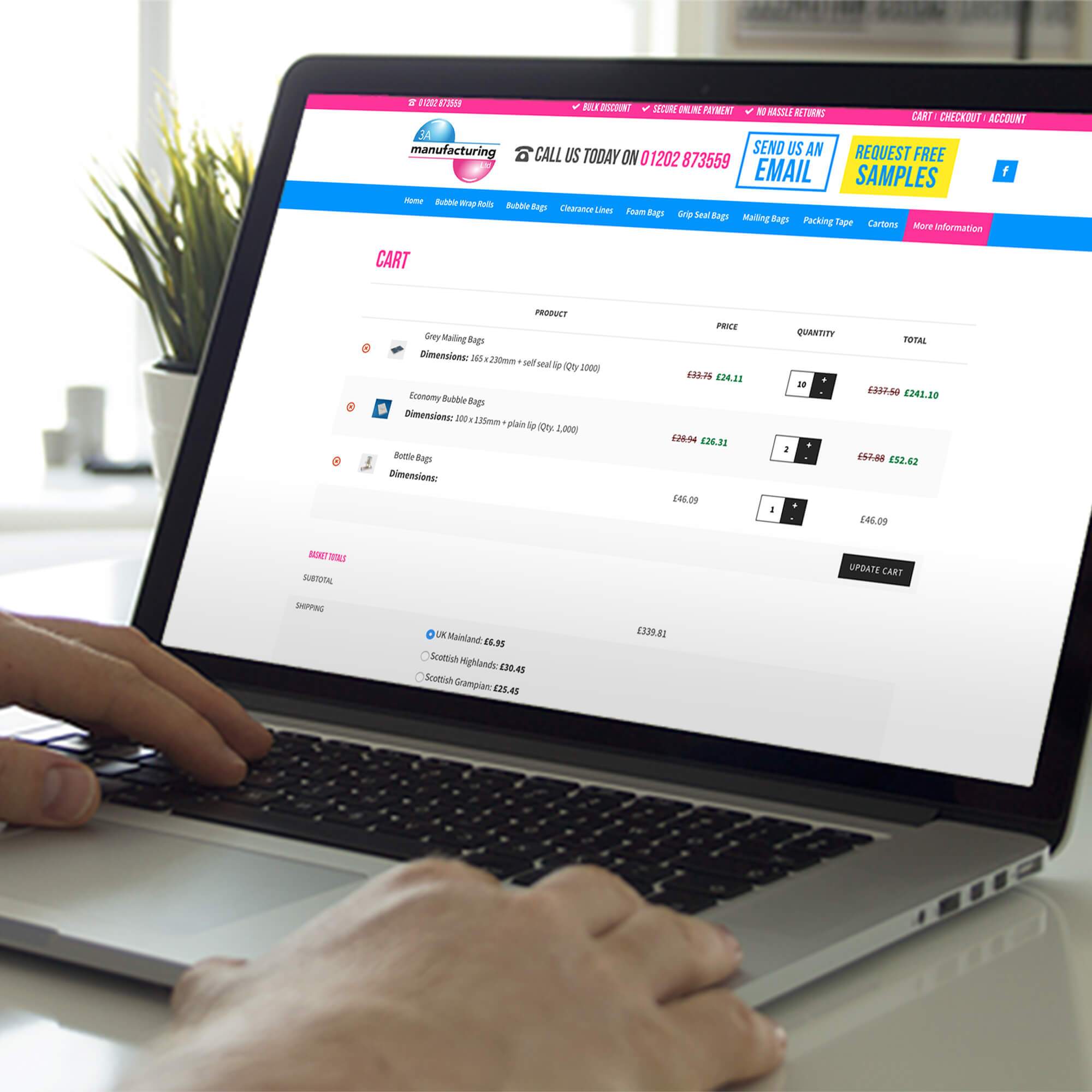 3a manufacturing website ecommerce
