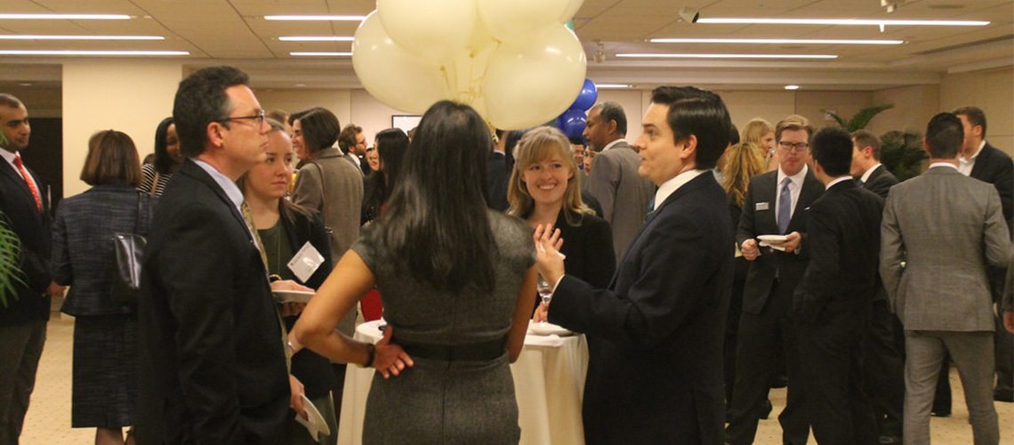 busy networking event