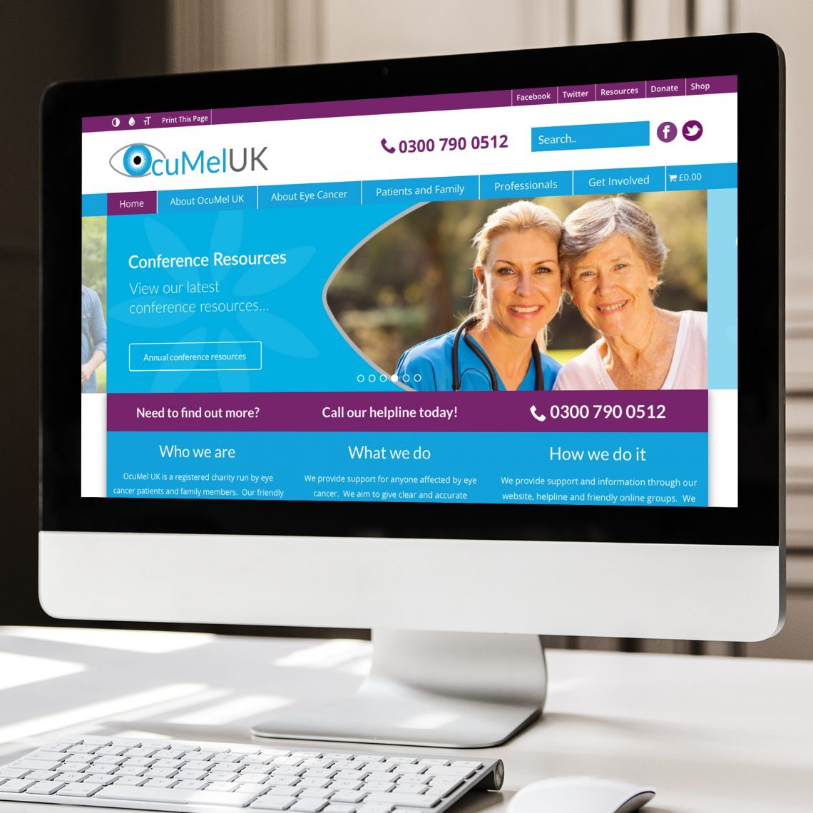 Ocumel website on a Mac