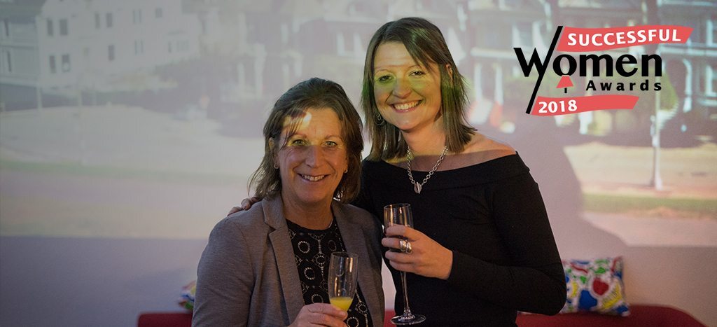 Lesley celebrating her successful woman nomination