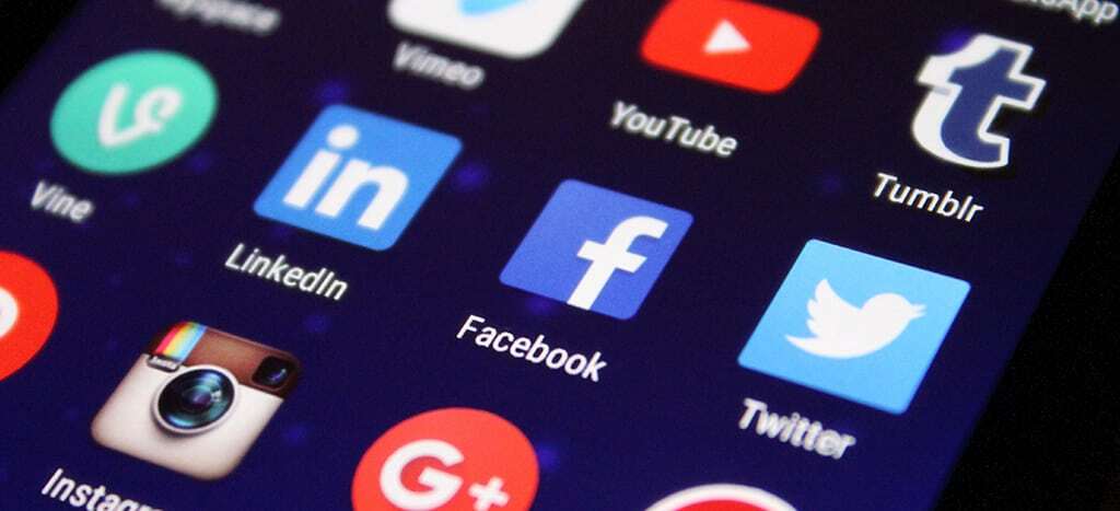 social media apps on a mobile phone