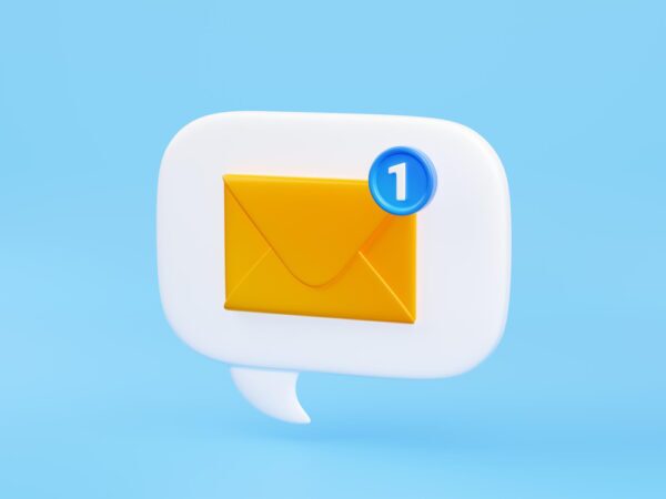 3d render email message newsletter notification