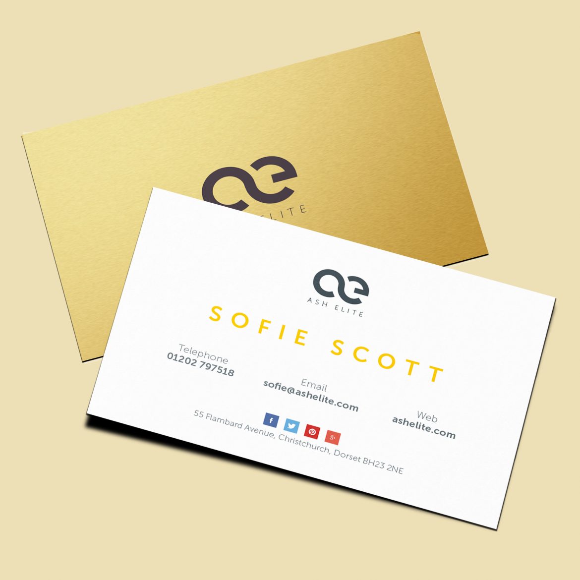 ash elite business card design