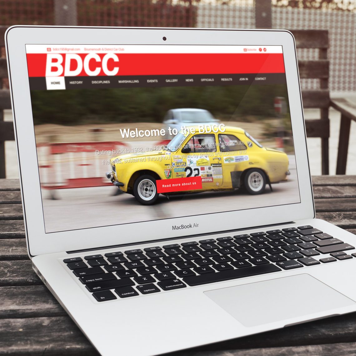 BDCC website on a MacBook