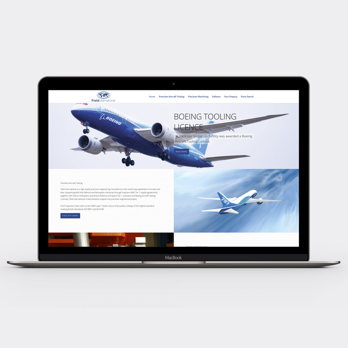 Field international website on a laptop