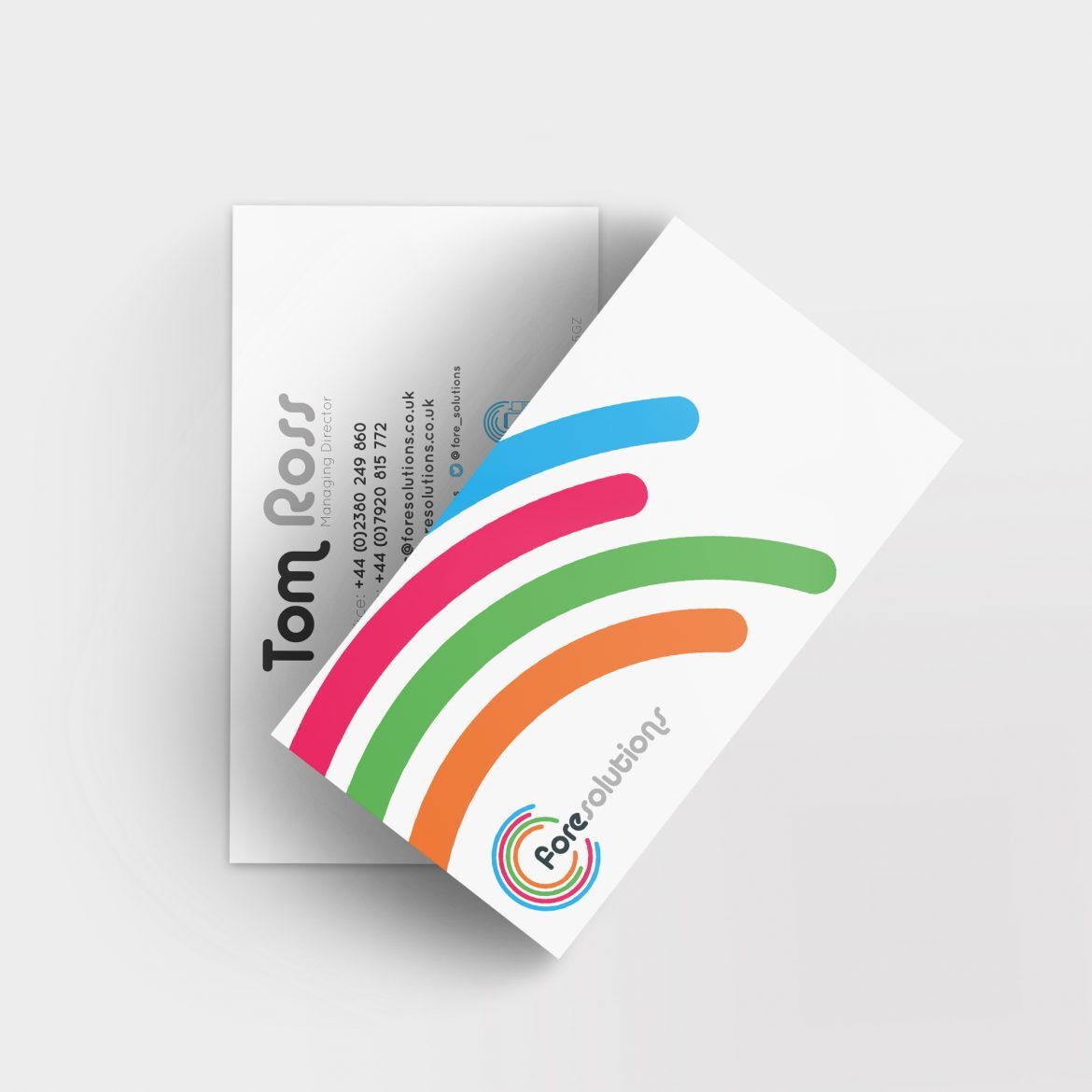 fore solutions business card design