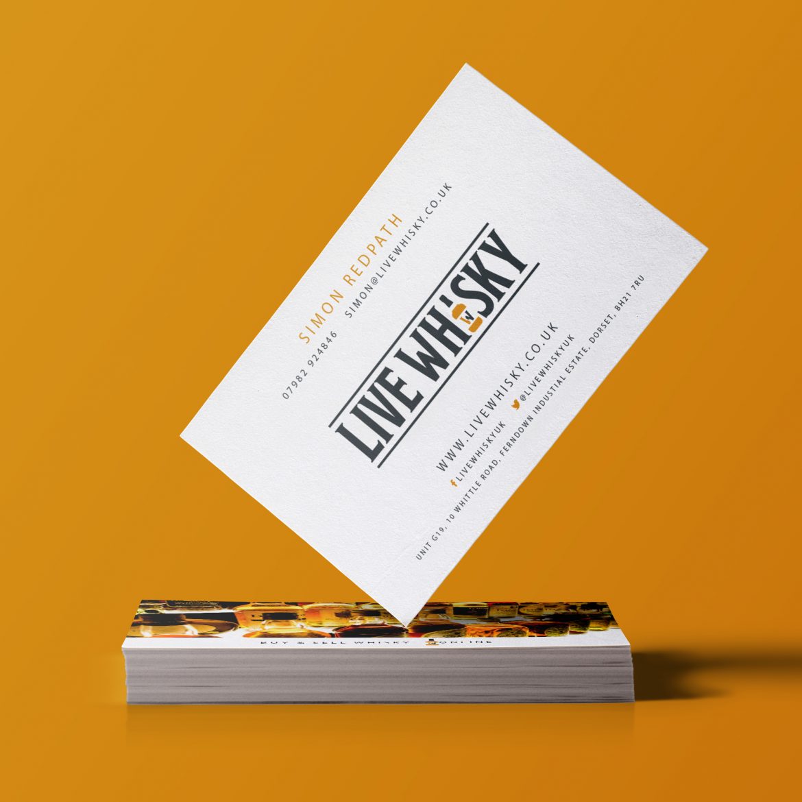 live whisky business cards design