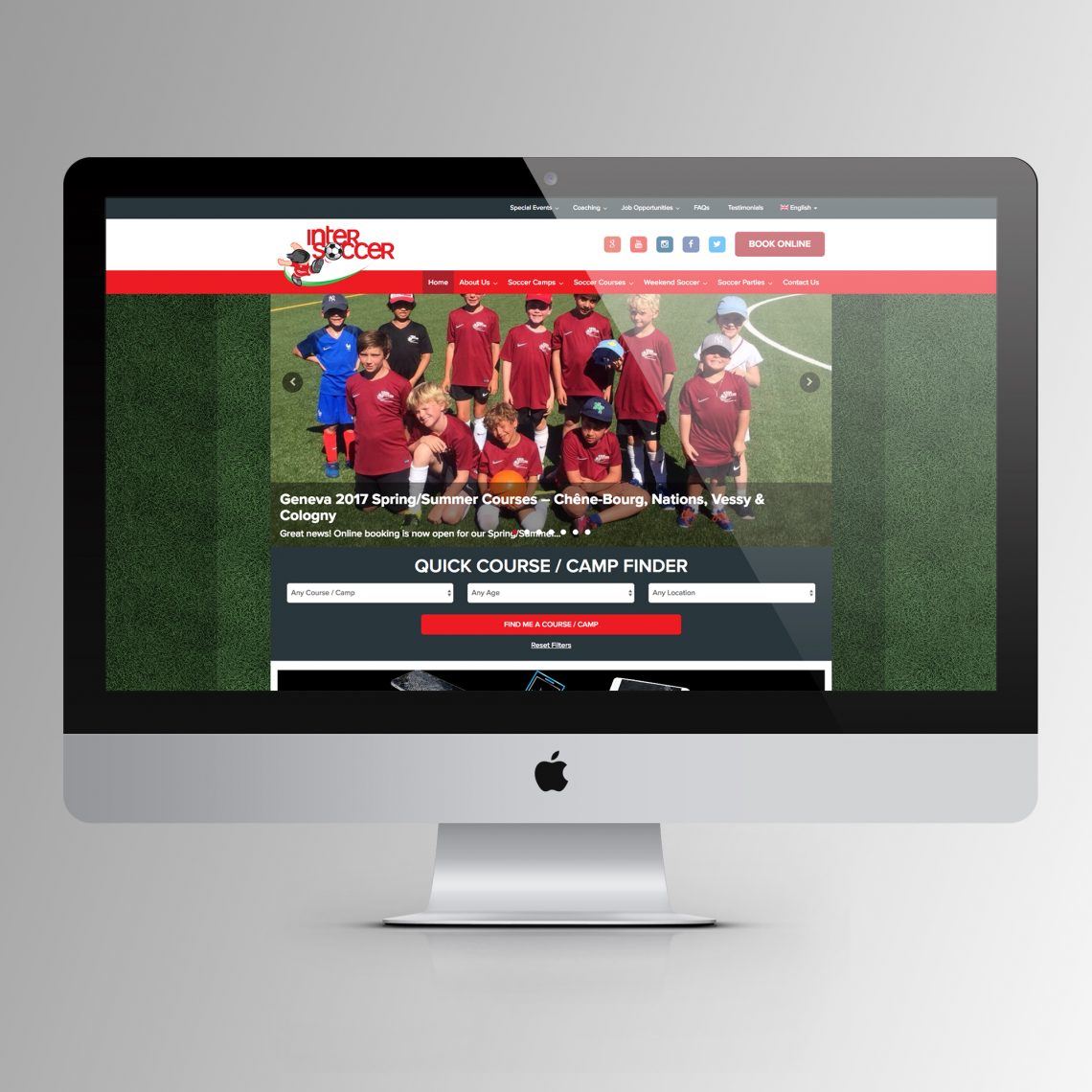 intersoccer website on a iMac