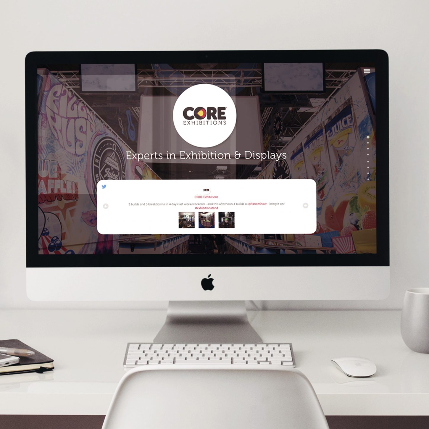 CORE Modular website on an iMac