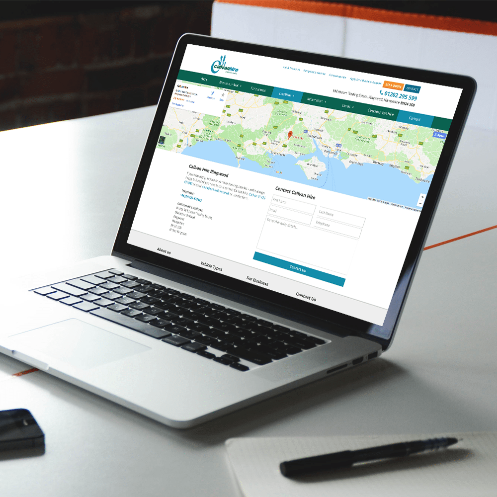 call van hire MacBook on a desk