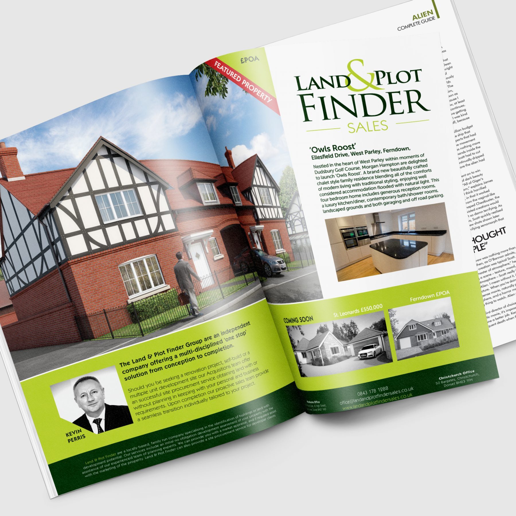 Land Plot Finder Brochure against a white background