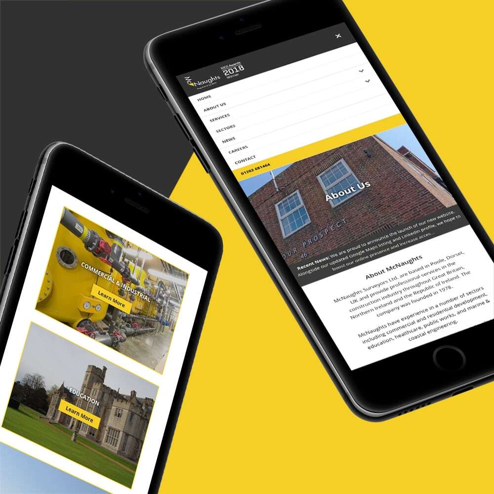 mcnaughts iPhone website design