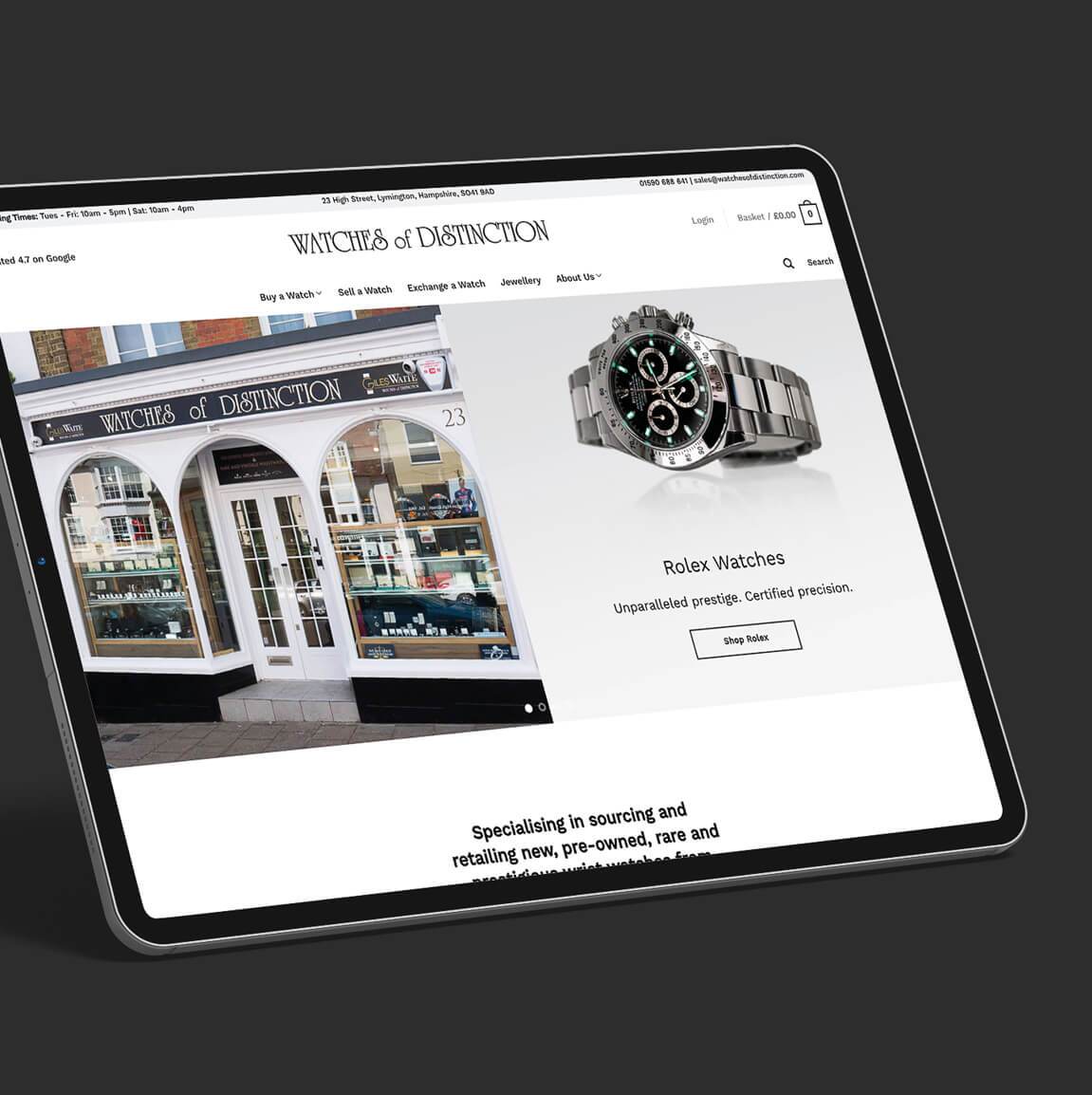 Watches of Distinction Web Design and Web Development