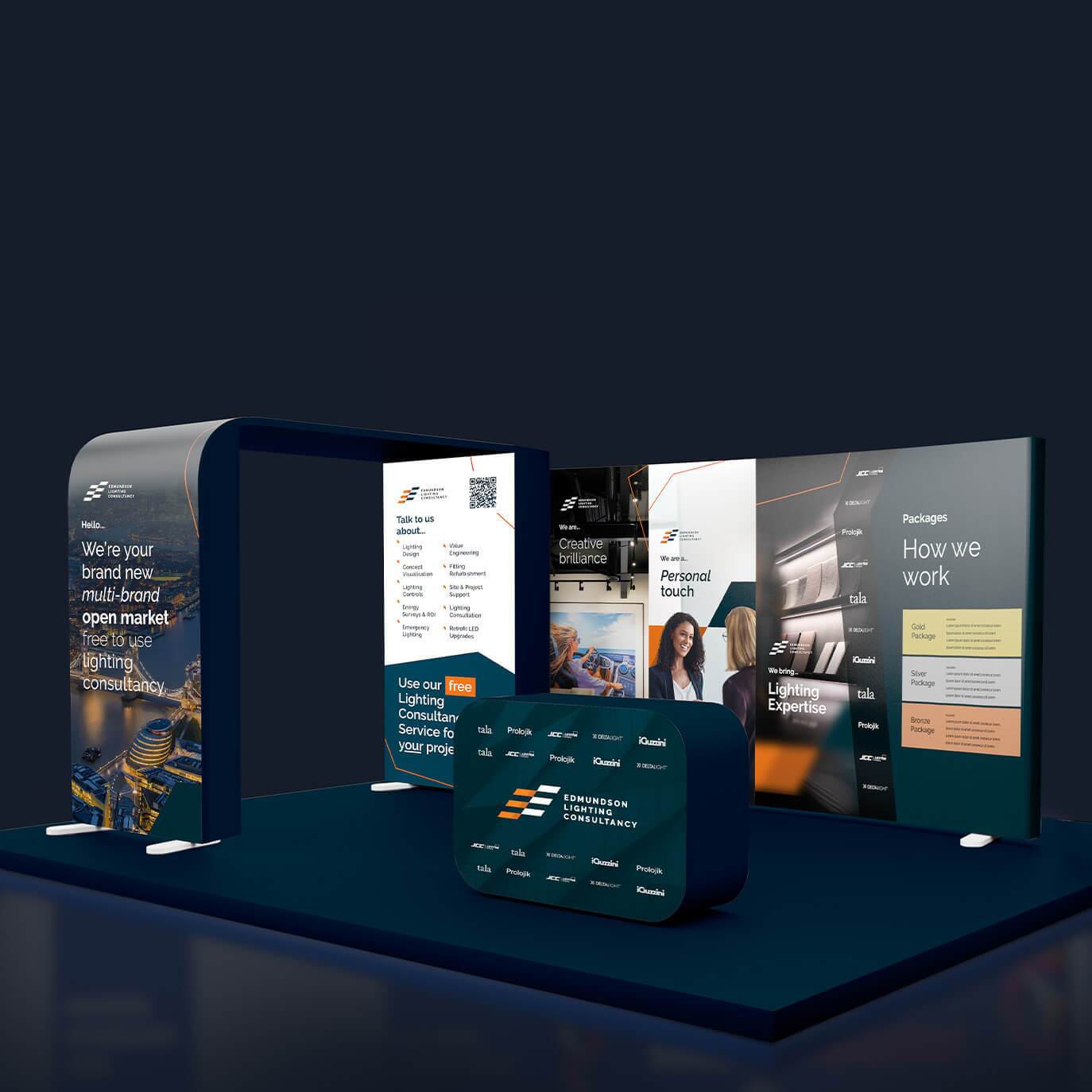 Edmundson Lighting Consultancy exhibiton stand design Digital Storm