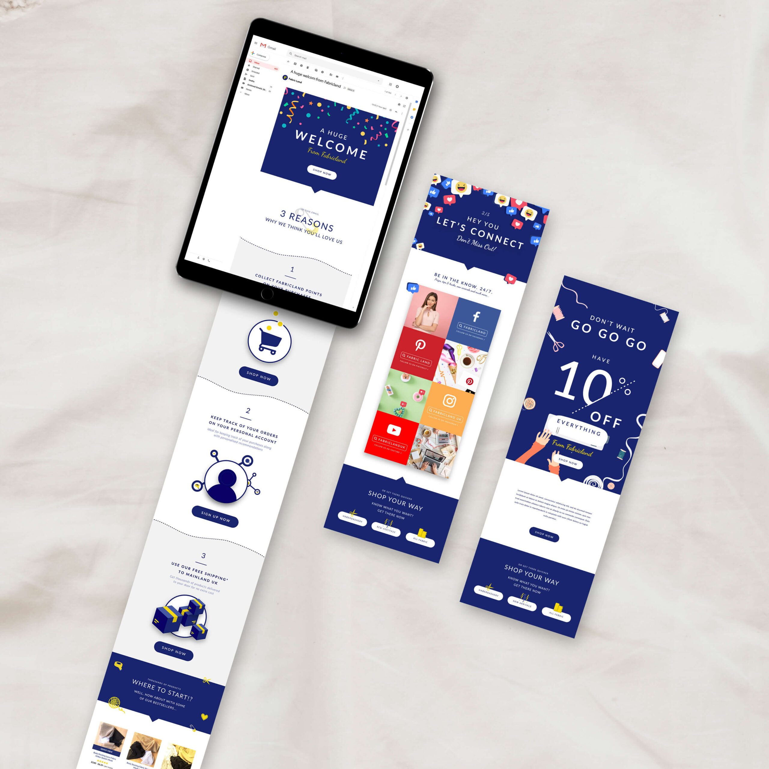 Fabric land email mockup Digital Storm